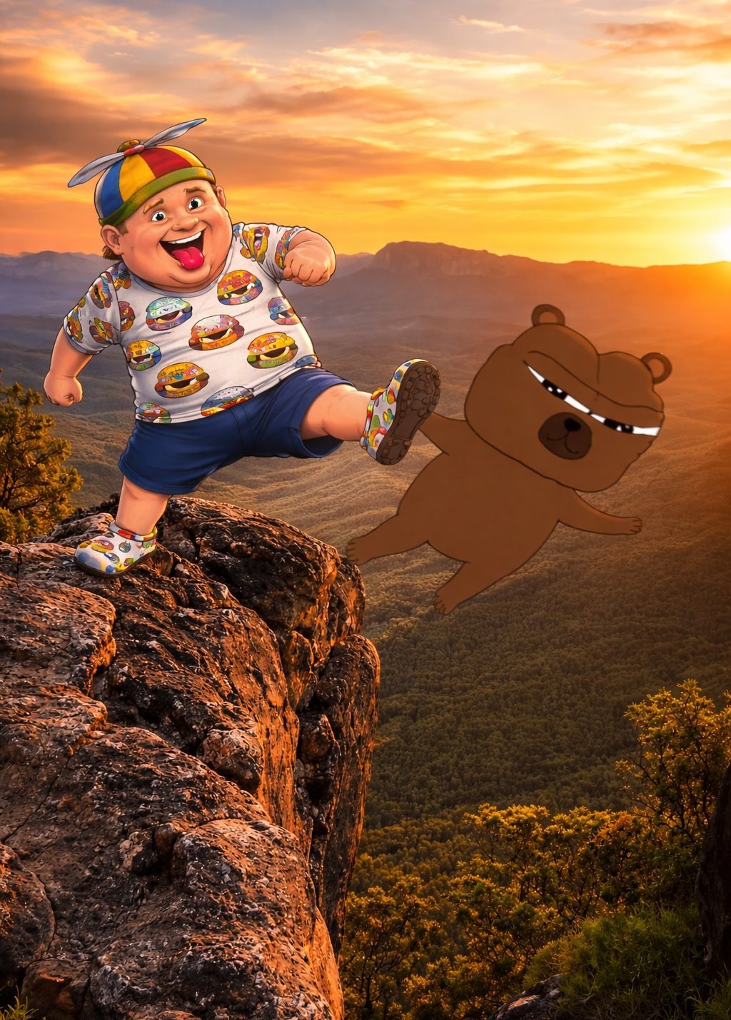 kicking the bear off the cliff. risk management.